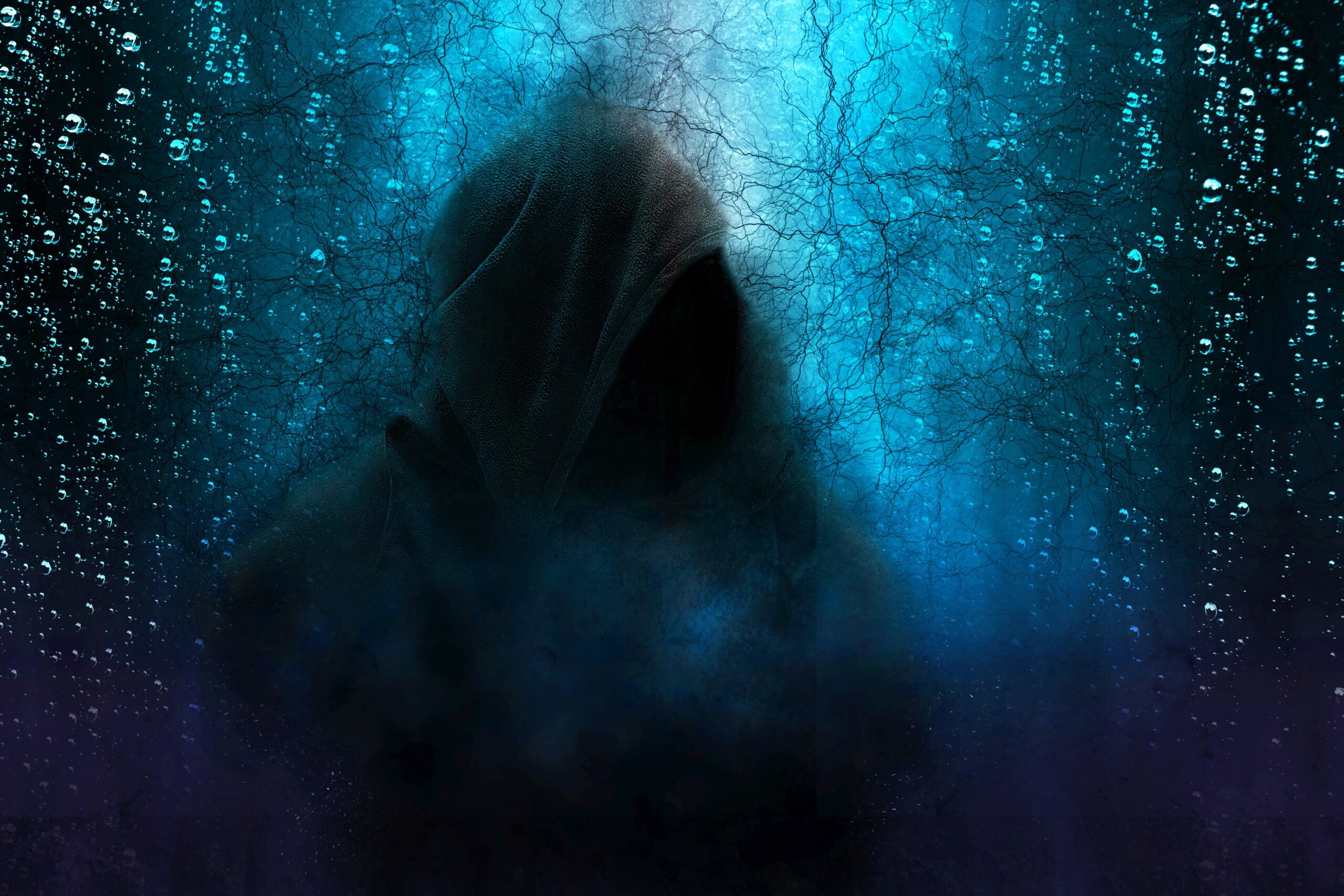 hooded man, mystery, scary