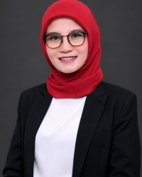 Beranda professional red hijab headshot